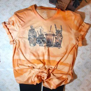 New-Large Unisex, George Brand, color Orange-Bleached SublimationTee